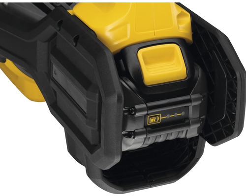 Imagine detaliată cu acumulatorul unui ferăstrău de grădină cu acumulator