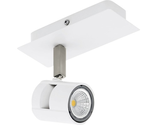 Spot aplicat Vergiano GU10 1x5W, bec LED inclus, alb/nichel satinat