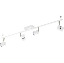 Șină spoturi Vergiano GU10 4x5W, becuri LED incluse, alb/nichel satinat-thumb-0
