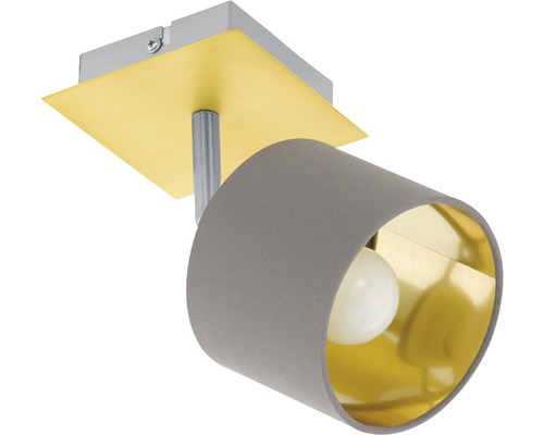 Lumină de tavan cu abajur gri și interior auriu