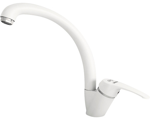 Baterie monocomandă înaltă pentru bucătărie Fatgranit Guglielmi Pure White Baterie de bucătărie albă cu o singură manetă