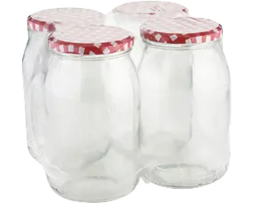Set 4 borcane cu capac 948 ml Set 4 borcane cu capac 948 ml