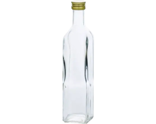 Sticlă pătrată cu dop de aluminiu 500 ml