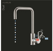 Baterie de bucătărie Alveus Dual cu robinet de apă caldă și rece