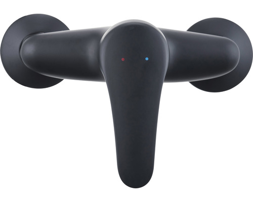 Baterie monocomandă neagră pentru montaj pe perete