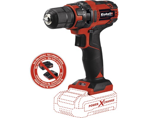 Mașină de găurit/înșurubat cu acumulator Einhell fără acumulator și încărcător