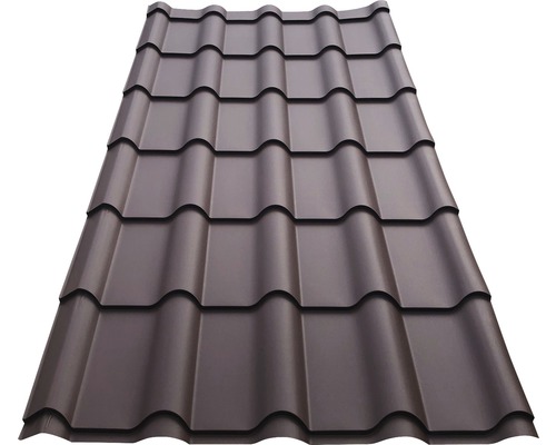 Țiglă metalică PRECIT 1185x3290x0,5 mm sandshape brun ciocolata RAL 8017