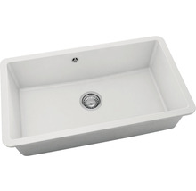 Chiuvetă de bucătărie dreptunghiulară, din material compozit, cu scurgere