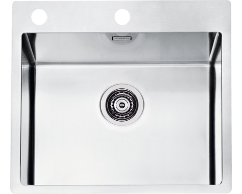 Chiuvetă bucătărie inox 1 cuvă ALVEUS Pure 70 56,5x52,5 cm fără picurător Chiuvetă din oțel inoxidabil cu armătură de scurgere