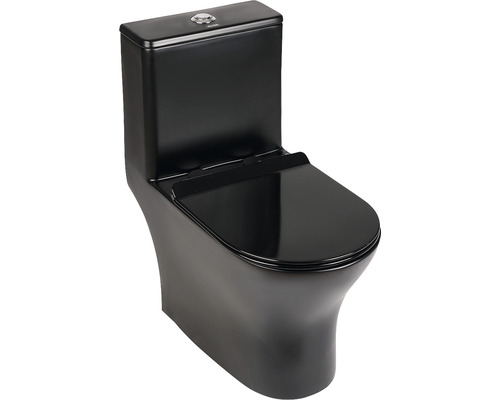 Toaletă neagră de podea pentru baie