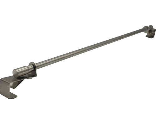 Bară perdea cilindrică extensibilă, aspect inox, 75-125 cm Bară metalică pentru perdea cu suporturi pentru montare pe perete