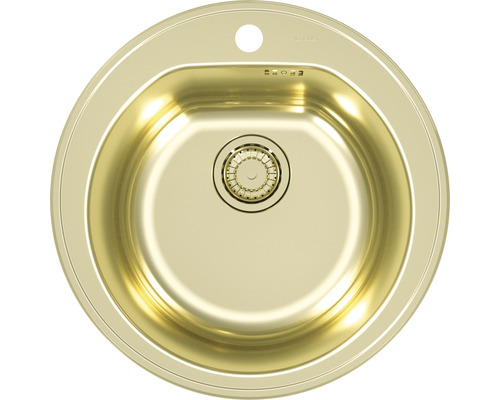Chiuvetă bucătărie inox rotundă ALVEUS Form 30 Monarch, 51x51 cm, fără picurător, auriu