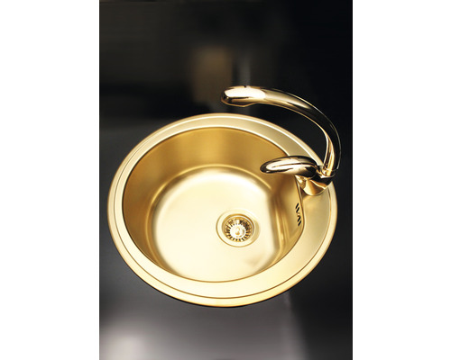 Chiuvetă de bucătărie rotundă cu baterie