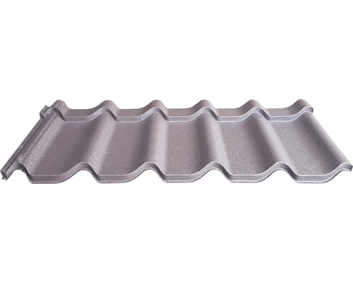 Țiglă metalică PRECIT 1185x3640x0,5 mm sandshape maro ciocolată RAL 8019