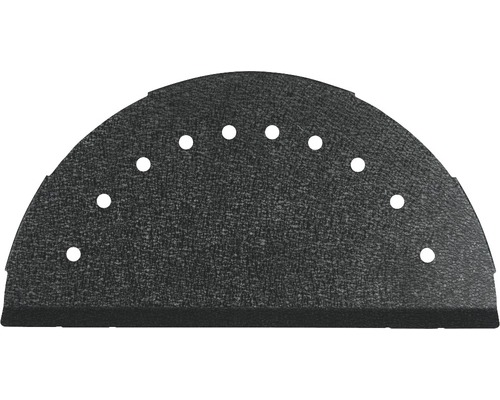 Capac coamă PRECIT pentru țiglă metalică 0,5x125x200 mm sandshape RAL 7024 Foaie abrazivă în formă de semicerc cu găuri pentru aspirarea prafului