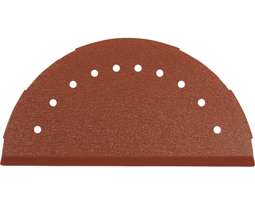 Capac coamă PRECIT pentru țiglă metalică 0,5x125x200 mm sandshape RAL 8004 Șmirghel semicircular cu găuri