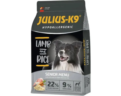 Hrană uscată pentru câini JULIUS-K9 Senior Hypoallergenic cu miel și orez 12 kg