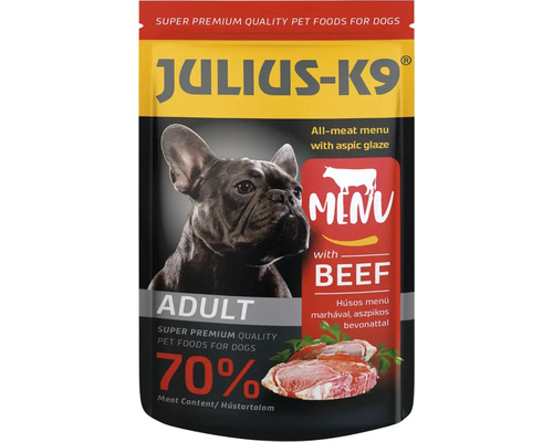 Hrană umedă pentru câini Super Premium JULIUS-K9 Adult cu vită 125 g