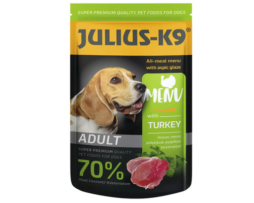 Hrană umedă pentru câini Super Premium JULIUS-K9 Adult cu curcan 125 g