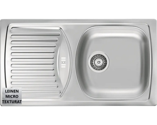 Chiuvetă din oțel inoxidabil cu zonă de scurgere