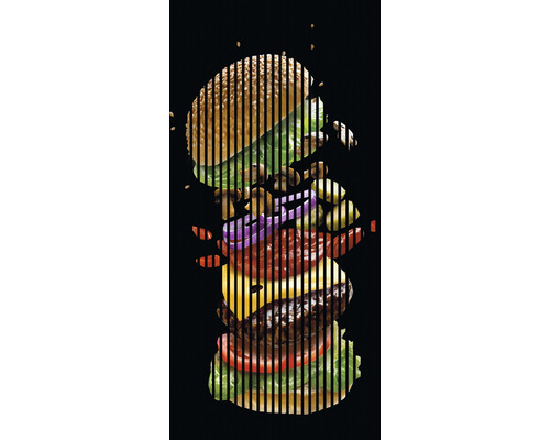 Panou riflaj acustic imprimat digital Burger 1 19x1133x2400 mm