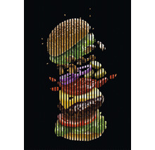 Imaginea unui sandviș hamburger cu carne, brânză și legume
