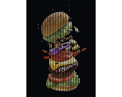 Panou riflaj acustic imprimat digital Burger 1 19x1693x2400 mm