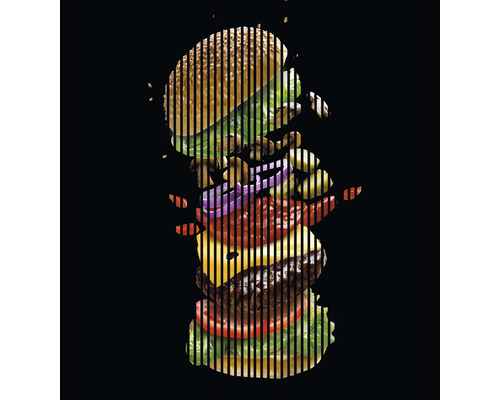 Panou riflaj acustic imprimat digital Burger 1 19x2253x2400 mm