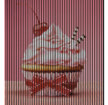 Cupcake decorativ cu fundă și cireașă