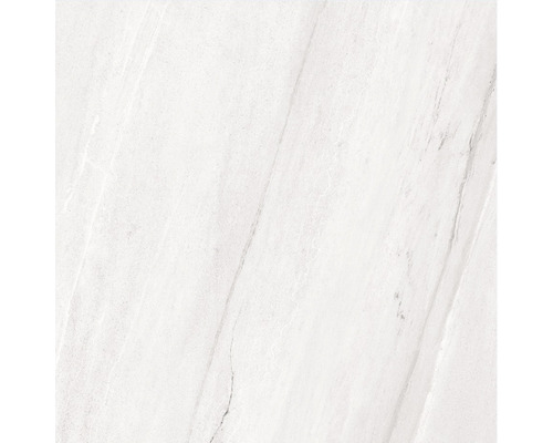 Gresie interior porțelanată Marble Thasos rectificată 60x60 cm Placă pătrată albă cu aspect de marmură.