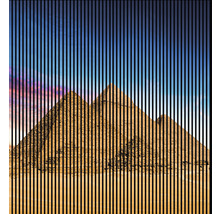 Fototapet cu motiv de piramide și dungi verticale