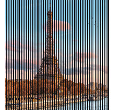 Vedere spre Turnul Eiffel prin linii verticale, Paris