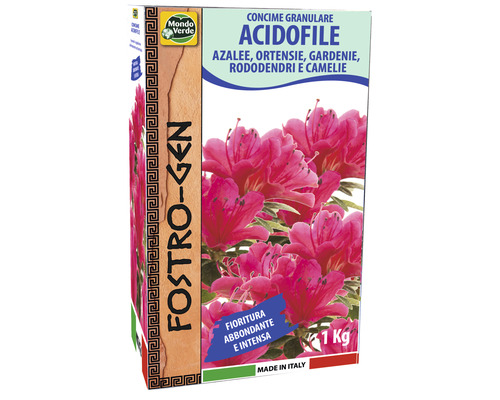 Îngrășământ granulat Mondo Verde pentru plante acidofile 1 kg Îngrășământ granular pentru azalee, hortensii, gardenii, rododendroni și camelii, într-un ambalaj de un kilogram