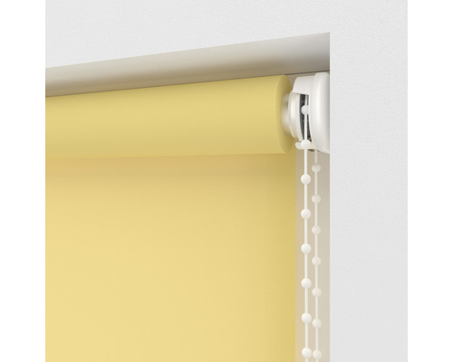 Rulou galbenă din material textil cu lanț pentru decorarea ferestrelor