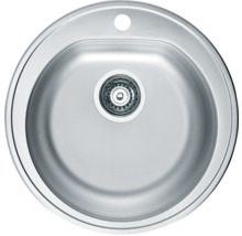 Chiuvetă rotundă din oțel inoxidabil cu scurgere și orificiu pentru robinet