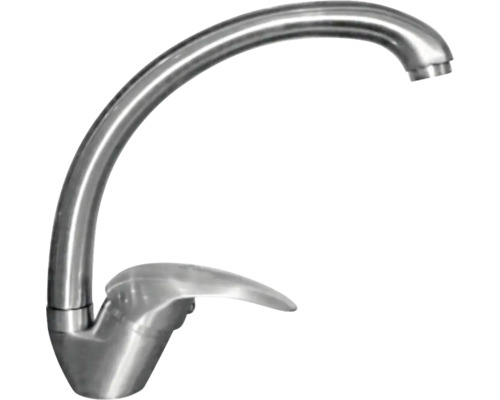 Baterie de bucătărie argintie cu gât înalt