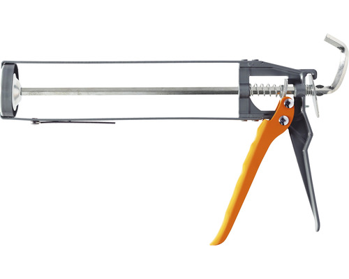 Pistol pentru silicon PRECIT metalic tip schelet cu mâner portocaliu