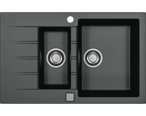 Chiuvetă cu două cuve și zonă de scurgere