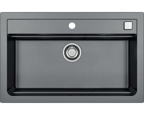 Chiuvetă din material de piatră cu set de scurgere și orificiu pentru robinet