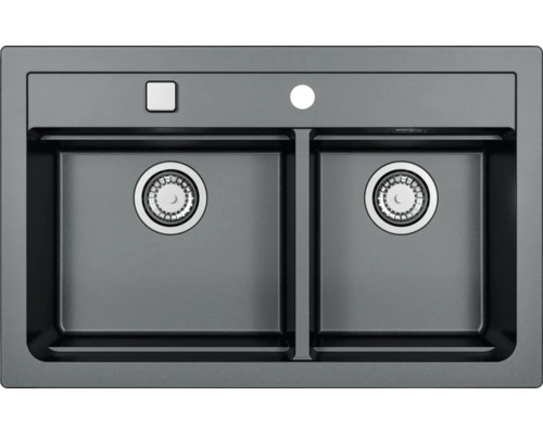 Chiuvetă dublă din granit cu două cuve