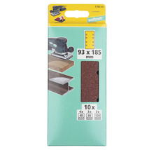 Set foi abrazive Wolfcraft 93x185 mm, granulații 40, 80 și 120, 10 bucăți