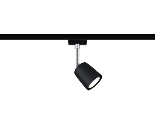 Spot LED negru pe o șină de alimentare