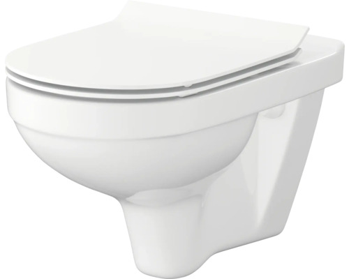 Vas WC suspendat Cersanit Onix Clean On, incl. capac WC din duroplast, alb