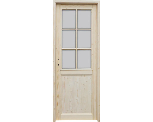 Ușă de interior Minerva brad natur lemn masiv 205x88 cm stânga