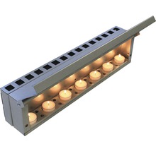 Suport metalic pentru lumânări tip pastilă cu lumânări tip pastilă