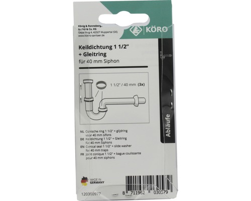 KÖRO Garnitură conică 1 1/2 inch plus inel de glisare pentru sifon de 40 milimetri