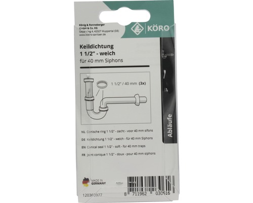 KÖRO etanșare conică 1 1/2 inch moale pentru sifoane de 40 milimetri