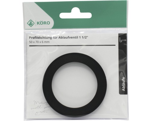 Garnitură profilată pentru ventil de scurgere, dimensiune 50x70x6 milimetri