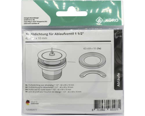 Garnitură profilată pentru ventil de scurgere de 1 1/2 țoli