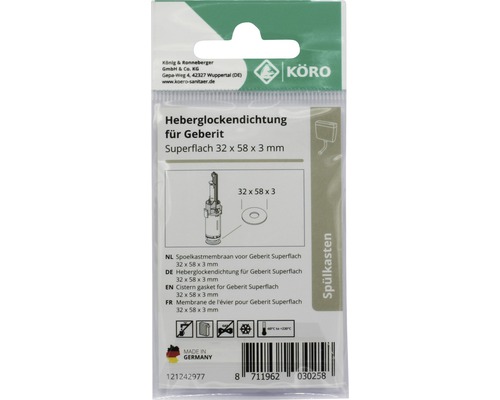 Membrană clopot Geberit Superflach, 32 x 58 x 3 mm